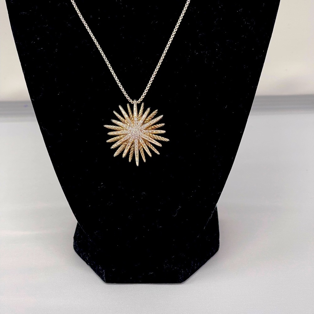 Authentic David Yurman Starburst Pendant with Box Chain